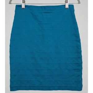 Express Teal Blue Bandage Bodycon Pencil Skirt Women Size 4